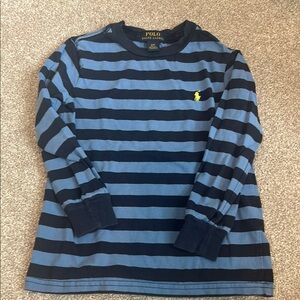Polo by Ralph Lauren Kids Navy and Blue Striped Long Sleeve Tee